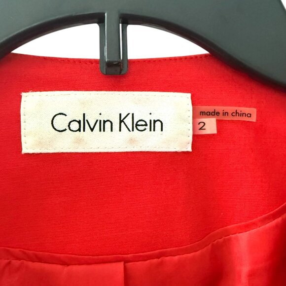 Calvin Klein Red Moto-Style Zip Jacket - Picture 3 of 4